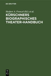Cover von [Josef] Kürschners biographisches Theater-Handbuch