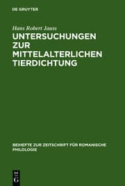 Cover von Untersuchungen zur mittelalterlichen Tierdichtung
