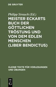Cover von Meister Eckarts Buch der göttlichen Tröstung und von dem edlen Menschen (Liber Bendictus)
