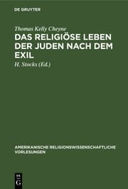 Cover von Das religiöse Leben der Juden nach dem Exil