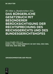 Cover von §§ 1297 - 1302,1353 - 1390,1408 - 1518,1558 - 1563,1588
