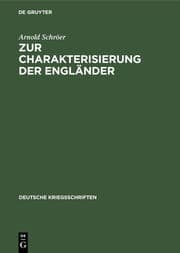 Cover von Zur Charakterisierung der Engländer