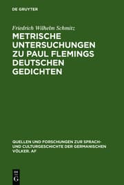 Cover von Metrische Untersuchungen zu Paul Flemings deutschen Gedichten