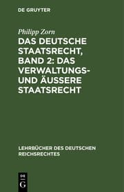 Cover von Das Verwaltungs- und äußere Staatsrecht