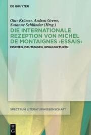 Cover von Die internationale Rezeption von Michel de Montaignes Essais