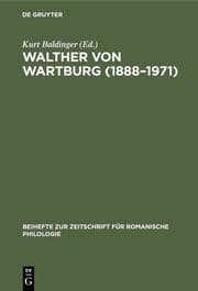 Cover von Walther von Wartburg (1888-1971)