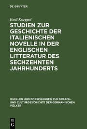 Cover von Studien zur Geschichte der italienischen Novelle in der englischen Litteratur des sechzehnten Jahrhunderts