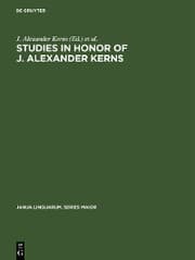Cover von Studies in honor of J. Alexander Kerns