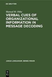 Cover von Verbal cues of organizational information in message decoding