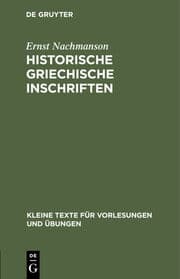 Cover von Historische griechische Inschriften