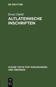Cover von Altlateinische Inschriften