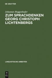 Cover von Zum Sprachdenken Georg Christoph Lichtenbergs