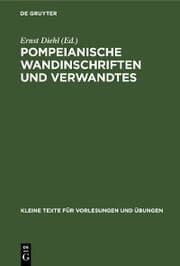 Cover von Pompeianische Wandinschriften und Verwandtes