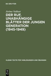 Cover von Der Ruf, unabhängige Blätter der jungen Generation (1945-1949)