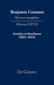 Cover von Articles et brochures (1821-1824)