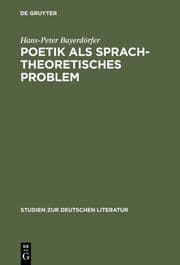 Cover von Poetik als sprachtheoretisches Problem