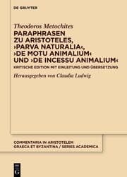 Cover von Paraphrasen zu Aristoteles, Parva naturalia, De motu animalium und De incessu animalium
