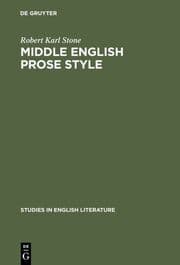 Cover von Middle English prose style