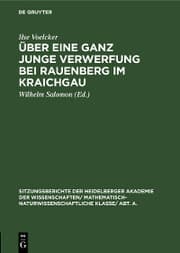 Cover von Über eine ganz junge Verwerfung bei Rauenberg im Kraichgau