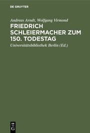 Cover von Friedrich Schleiermacher zum 150. Todestag