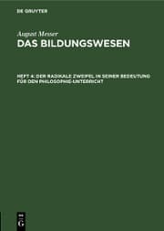 Cover von Der radikale Zweifel in seiner Bedeutung für den Philosophie-Unterricht