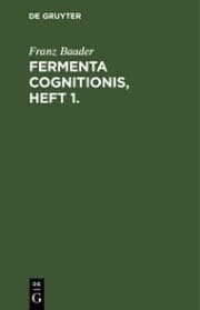 Cover von Fermenta cognitionis, Heft 1.