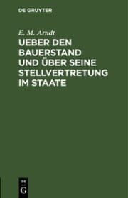 Cover von Ueber den Bauerstand und über seine Stellvertretung im Staate