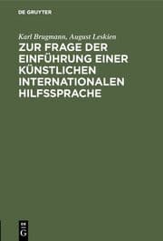 Cover von Zur Frage der Einführung einer künstlichen internationalen Hilfssprache