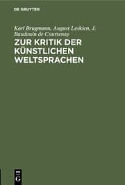 Cover von Zur Kritik der künstlichen Weltsprachen