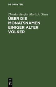 Cover von Über die Monatsnamen einiger alter Völker