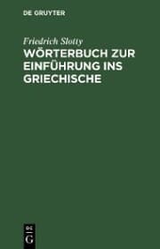 Cover von Wörterbuch zur Einführung ins Griechische
