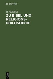 Cover von Zu Bibel und Religionsphilosophie