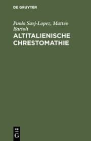 Cover von Altitalienische Chrestomathie