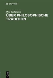 Cover von Über philosophische Tradition