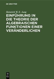 Cover von Einführung in die Theorie der algebraischen Funktionen einer Veränderlichen