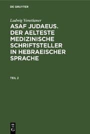 Cover von Ludwig Venetianer: Asaf Judaeus. Teil 2