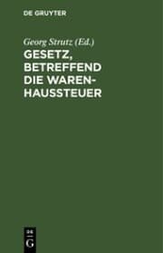 Cover von Gesetz, betreffend die Warenhaussteuer