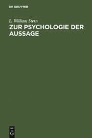 Cover von Zur Psychologie der Aussage