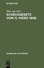 Cover von Scheckgesetz vom 11. März 1908