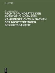 Cover von Rechtsgrundsätze der Entscheidungen des Kammergerichts in Sachen der nichtstreitigen Gerichtsbarkeit
