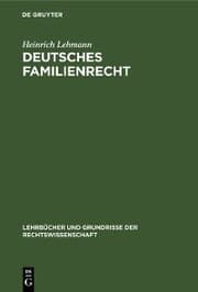 Cover von Deutsches Familienrecht