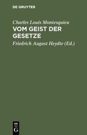 Cover von Vom Geist der Gesetze