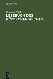 Cover von Lesebuch des römischen Rechts