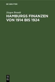 Cover von Hamburgs Finanzen von 1914 bis 1924