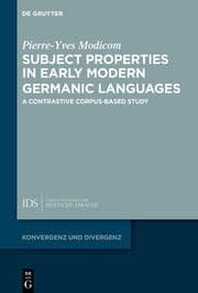 Cover von Subject Properties in Early Modern Germanic Languages