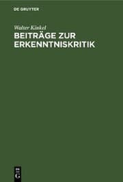 Cover von Beiträge zur Erkenntniskritik