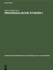 Cover von Provenzalische Studien I