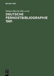 Cover von Deutsche Fernostbibliographie 1981