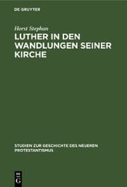 Cover von Luther in den Wandlungen seiner Kirche