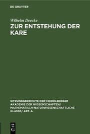Cover von Zur Entstehung der Kare